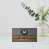 Carte De Visite Cuir Brown et noir (Debout devant)