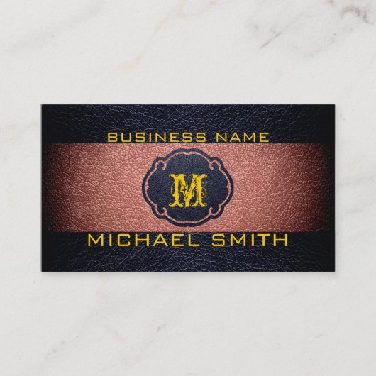 Carte De Visite Cuir Brown et noir (Devant)