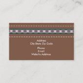 Carte De Visite Cuir Brown et rose et motif (Dos)