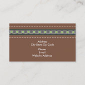 Carte De Visite Cuir Brown et vert et motif (Dos)