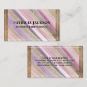 Carte De Visite Cuir Brown | Flacons d'or peint à la main (Devant / Derrière)