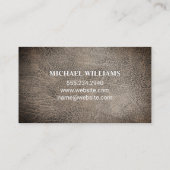 Carte De Visite Cuir Brown foncé | Monogramme (Dos)