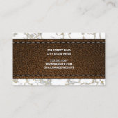 Carte De Visite Cuir Brown | Marbre or (Dos)