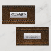 Carte De Visite Cuir Brown | Matière pointillée (Devant / Derrière)