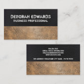 Carte De Visite Cuir Brown noir et usé (Devant / Derrière)