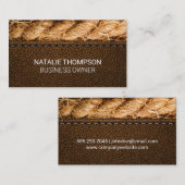 Carte De Visite Cuir Brown pointu | corde (Devant / Derrière)