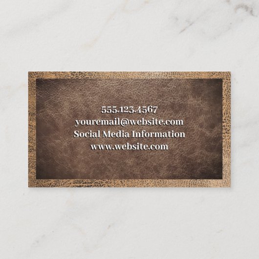Carte De Visite Cuir Brown usé (Dos)