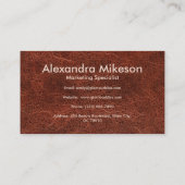 Carte De Visite Cuir Brun Classique Professionnel (Dos)