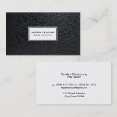 Carte De Visite Cuir / Cadre blanc (Devant / Derrière)