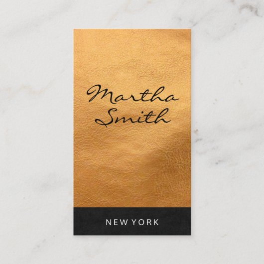 Carte De Visite Cuir Chic Faux | Exécutif (Devant)