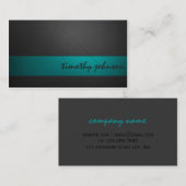 Carte De Visite Cuir coloré dans Teal (Devant / Derrière)