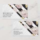 Carte De Visite Cuir de crocodile blanc | Bandes et papillons (Devant / Derrière)