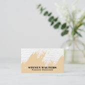 Carte De Visite Cuir de crocodile blanc | Texture brossée (Debout devant)