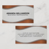 Carte De Visite Cuir | Découpe métallique (Devant / Derrière)