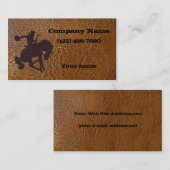 Carte De Visite Cuir d'Inlayed âgé par cru (Devant / Derrière)