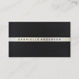 Carte De Visite Cuir élégant avec finition métallique de luxe