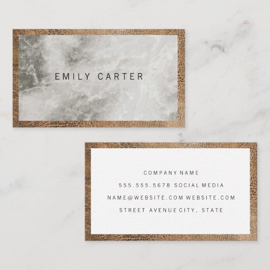Carte De Visite Cuir en marbre (Devant / Derrière)