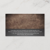 Carte De Visite Cuir et métal | Bâtiments Embossés En Or (Dos)