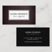 Carte De Visite Cuir Faux Classique / Cadre Blanc (Devant / Derrière)