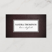 Carte De Visite Cuir Faux Classique / Cadre Blanc (Devant)