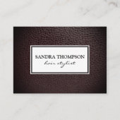 Carte De Visite Cuir Faux Classique / Cadre Blanc (Devant)