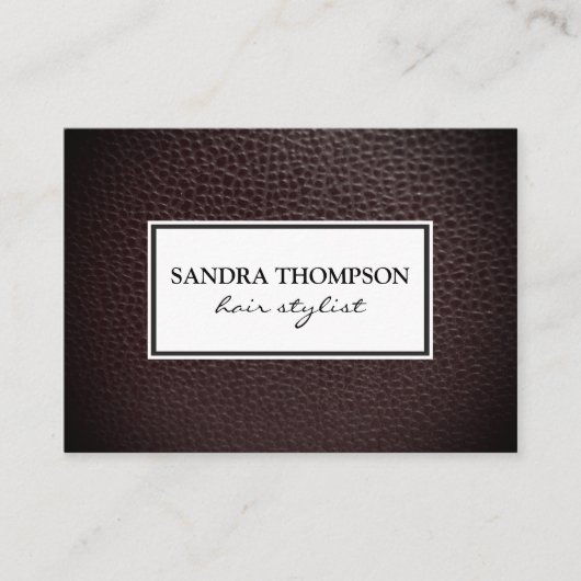 Carte De Visite Cuir Faux Classique / Cadre Blanc (Devant)