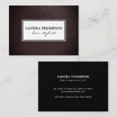 Carte De Visite Cuir Faux Classique / Cadre Blanc (Devant / Derrière)