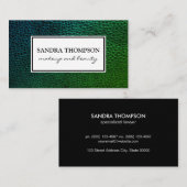 Carte De Visite Cuir Faux contemporain / Cadre blanc (Devant / Derrière)