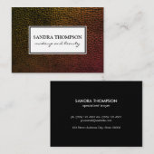 Carte De Visite Cuir Faux contemporain / Cadre blanc (Devant / Derrière)