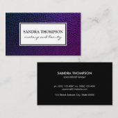 Carte De Visite Cuir Faux contemporain / Cadre blanc (Devant / Derrière)