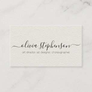 Carte De Visite Cuir Faux Minimaliste Alabaster