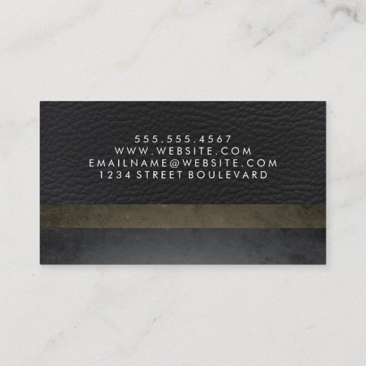 Carte De Visite Cuir Faux moderne avec texture chic (Dos)