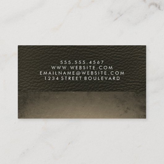 Carte De Visite Cuir Faux moderne avec texture chic (Dos)