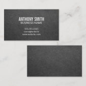 Carte De Visite Cuir Gris Luxe Entreprise (Devant / Derrière)