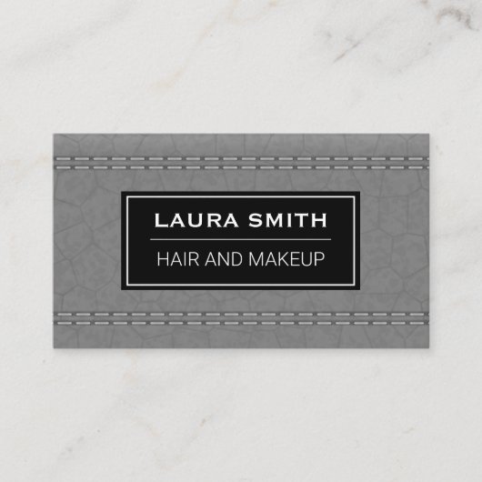 Carte De Visite Cuir gris pointu (Devant)