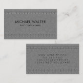 Carte De Visite Cuir gris pointu | Luxe (Devant / Derrière)