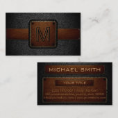 Carte De Visite Cuir look noir et Brown (Devant / Derrière)