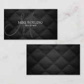 Carte De Visite Cuir moderne élégant professionnel de monogramme (Devant / Derrière)