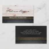 Carte De Visite Cuir moderne Faux | Panneaux en bois (Devant / Derrière)