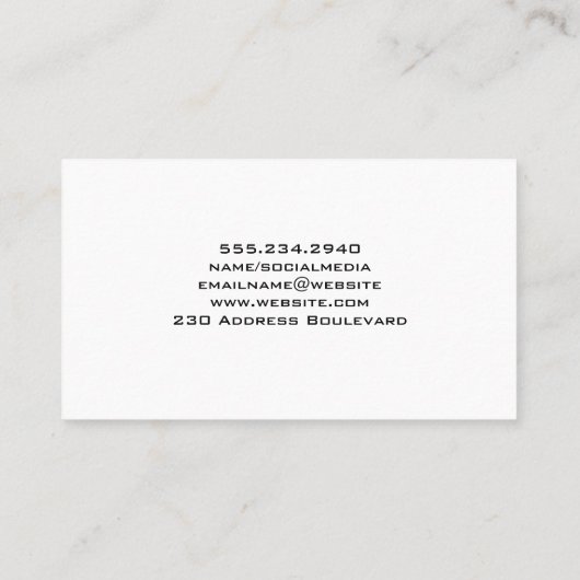 Carte De Visite Cuir | Motif Boho Feather (Dos)