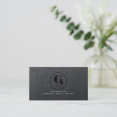 Carte De Visite Cuir Noir (Debout devant)