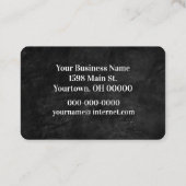 Carte De Visite Cuir noir avec texte blanc (Dos)