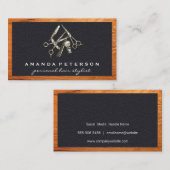 Carte De Visite Cuir noir | Barber Shop | Encadrez-le (Devant / Derrière)