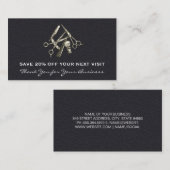 Carte De Visite Cuir noir | Chaise de salon | Loyauté remise (Devant / Derrière)