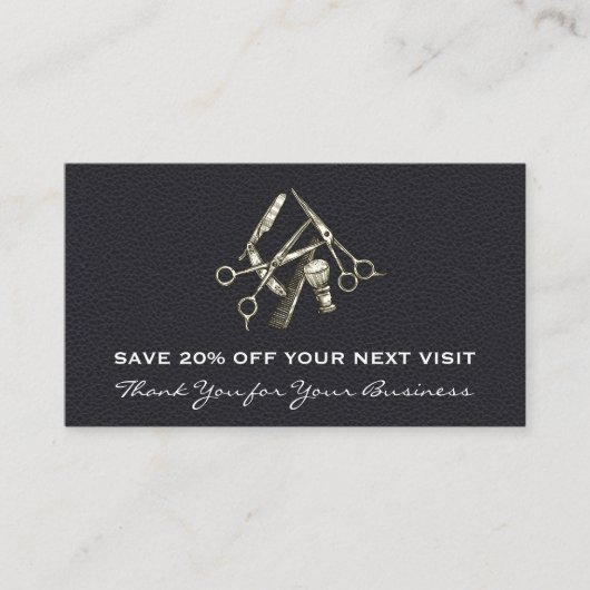 Carte De Visite Cuir noir | Chaise de salon | Loyauté remise (Devant)