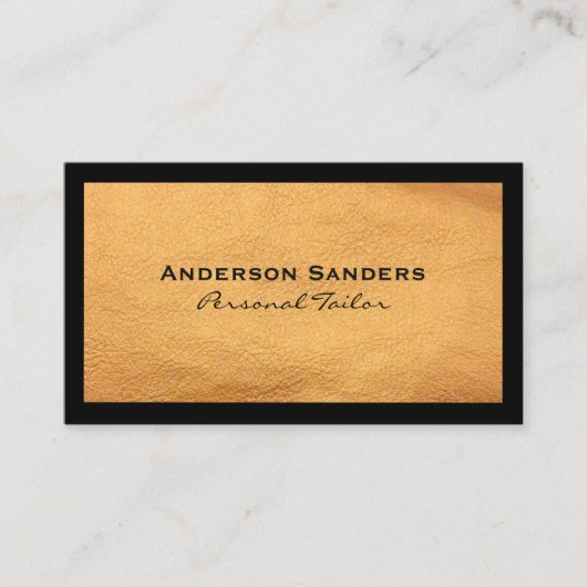 Carte De Visite Cuir noir chic Faux (Devant)