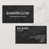 Carte De Visite Cuir noir Faux (Devant / Derrière)