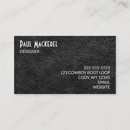Carte De Visite Cuir noir Faux (Dos)