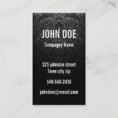 Carte De Visite Cuir noir finement décoré (Dos)