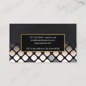 Carte De Visite Cuir noir | Motif géométrique (Dos)